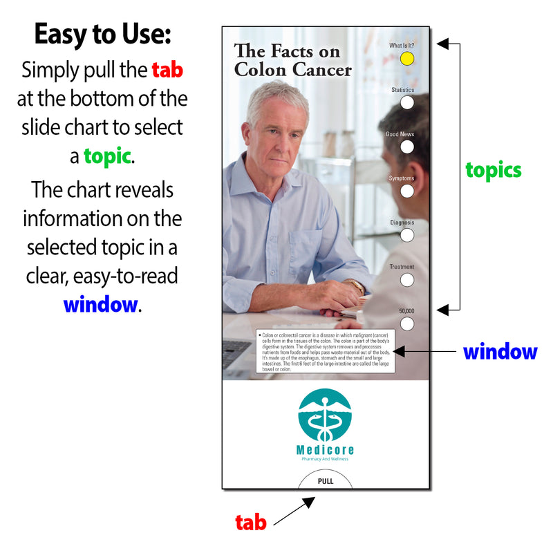 Colon Cancer Awareness Custom Slide Charts - 3.75 x 8.5 - Min Qty 250