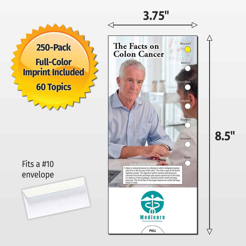 Colon Cancer Awareness Custom Slide Charts - 3.75 x 8.5 - Min Qty 250