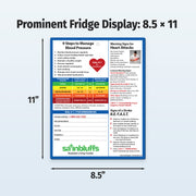 Fridge display magnet with health information on a light blue background