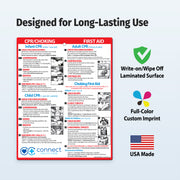 CPR & Choking (Infants, Children & Adults) – Custom Laminated Reference Cards with Magnets – 8.5 x 11 – Minimum 100