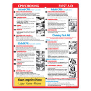First aid chart for CPR/Choking with instructions for infants, children, and adults on a white background.