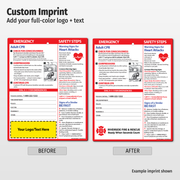 Adult CPR / Heart Attack / Stroke – Custom Laminated Cards – 8.5 x 11 – Minimum 100