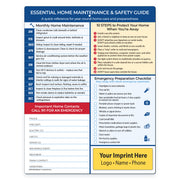 Home maintenance and safety quick reference card with monthly checklist