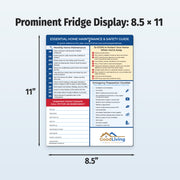 Home maintenance checklist with write-on wipe-off area for utility and emergency numbers