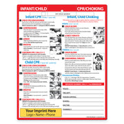 CPR and Choking Response Guide for Infants and Children with customizable text area at the bottom.
