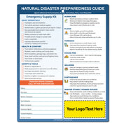 Natural Disaster Preparedness Guide with emergency supply checklist on a white background