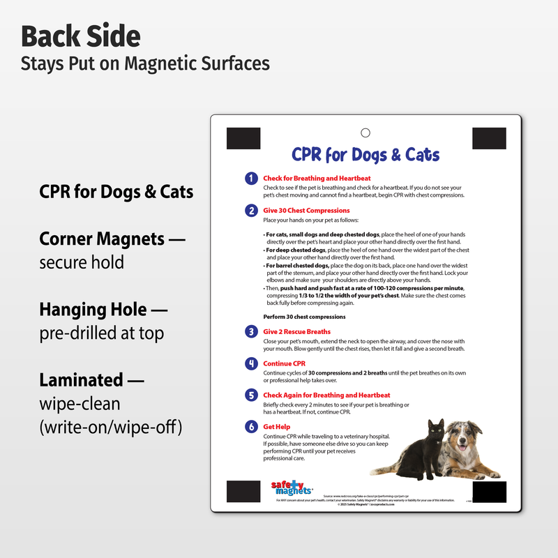Pet Safety & CPR – Custom Laminated Cards – 8.5 x 11 – Minimum 100