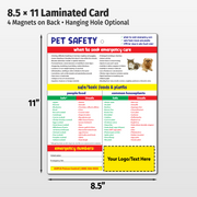 Pet Safety & CPR – Custom Laminated Cards – 8.5 x 11 – Minimum 100