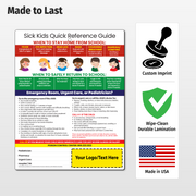 Sick Kids (When to Stay Home from School) - Custom Laminated Cards