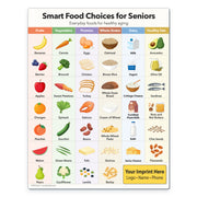 Chart of smart food choices for seniors with icons and text on a white background