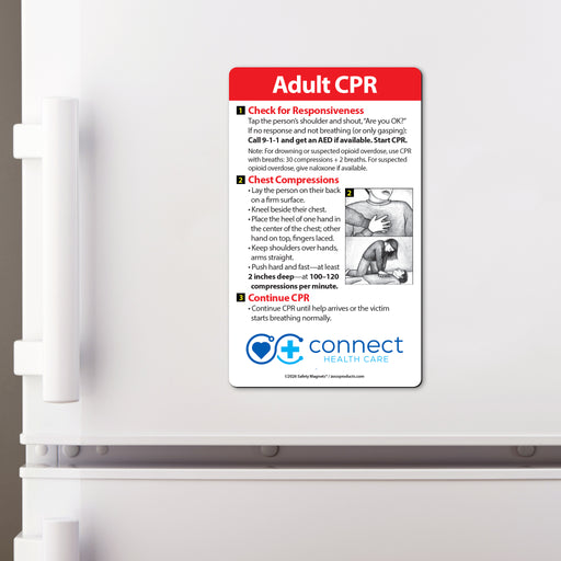 Adult CPR – Custom Safety Magnets® – 3 x 5 – Minimum 100