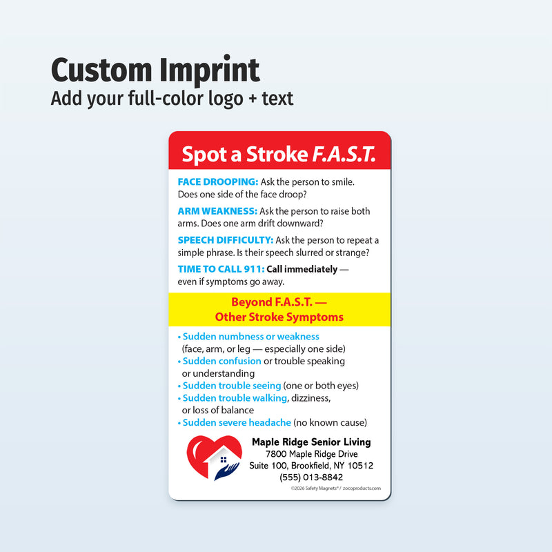 FAST Stroke Signs – Custom Safety Magnets® - Custom Imprint