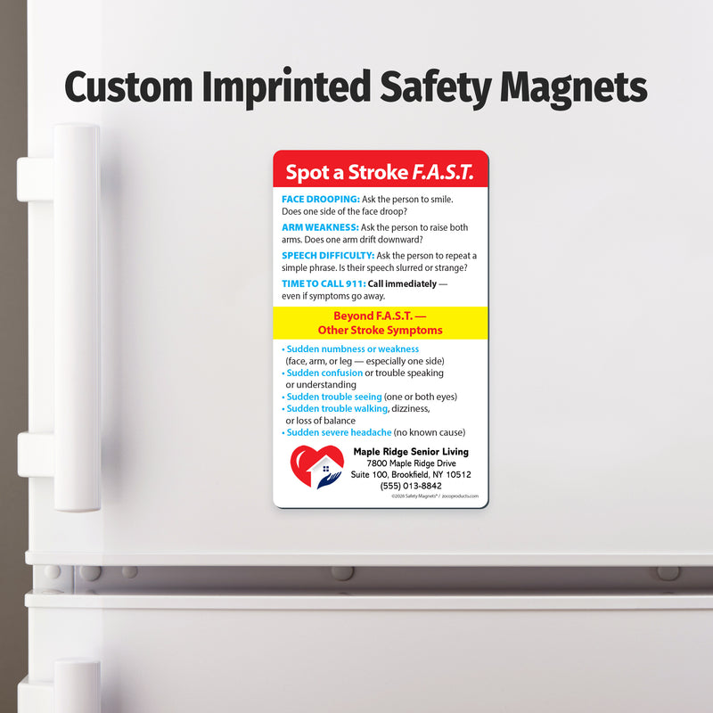 FAST Stroke Signs – Custom Safety Magnets® – 3 x 5 – Minimum 100