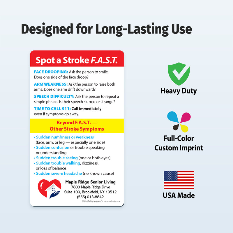 FAST Stroke Signs – Custom Safety Magnets® – Made in the USA