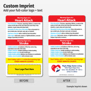 Heart Attack & Stroke Warning Signs – Custom Safety Magnets® – 3 x 5 – Minimum 100