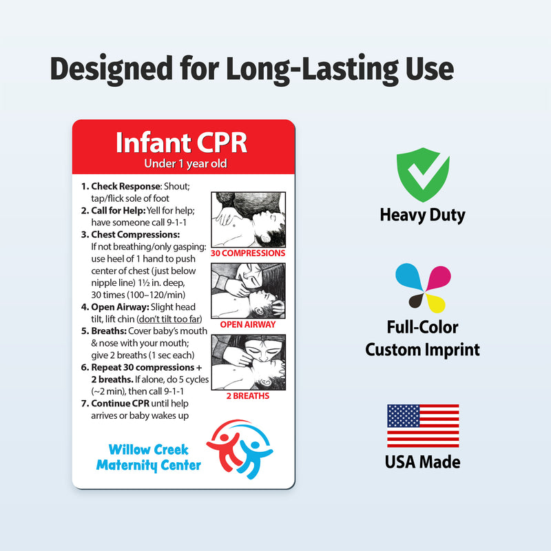 Infant CPR – Custom Safety Magnets® – 3 x 5 – Minimum 100