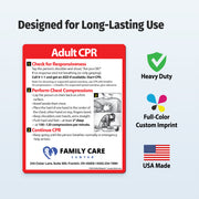 Adult CPR Steps — Custom Safety Magnets — 4 × 5 — Minimum 100