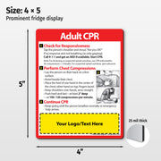 Adult CPR Steps — Custom Safety Magnets — 4 × 5 — Minimum 100