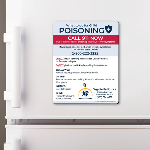 Poisoning First Aid – Custom Safety Magnets – 4 × 5 – Minimum 100
