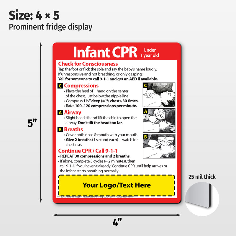Infant CPR — Custom Safety Magnets — 4 × 5 — Minimum 100