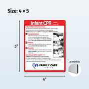 Custom Infant CPR Safety Magnet with instructions and illustrations 