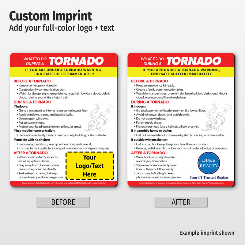 Tornado Safety Steps — Custom Safety Magnets — 4 × 5 — Minimum 100