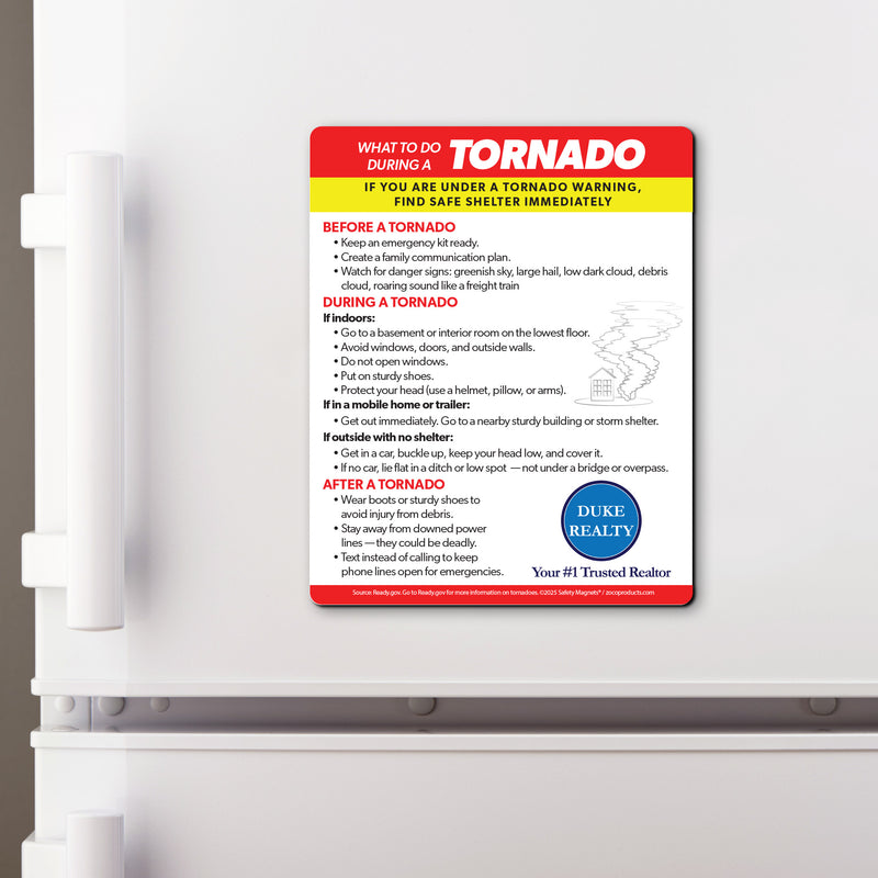 Tornado Safety Steps — Custom Safety Magnets — 4 × 5 — Minimum 100