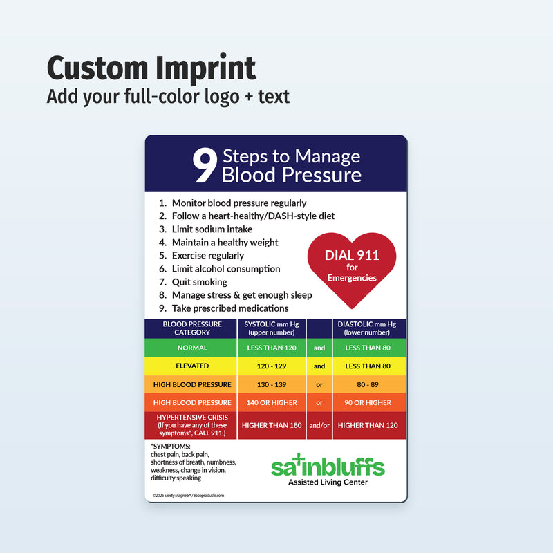 Managing Blood Pressure — Custom Magnets — 5 × 7 — Minimum 100