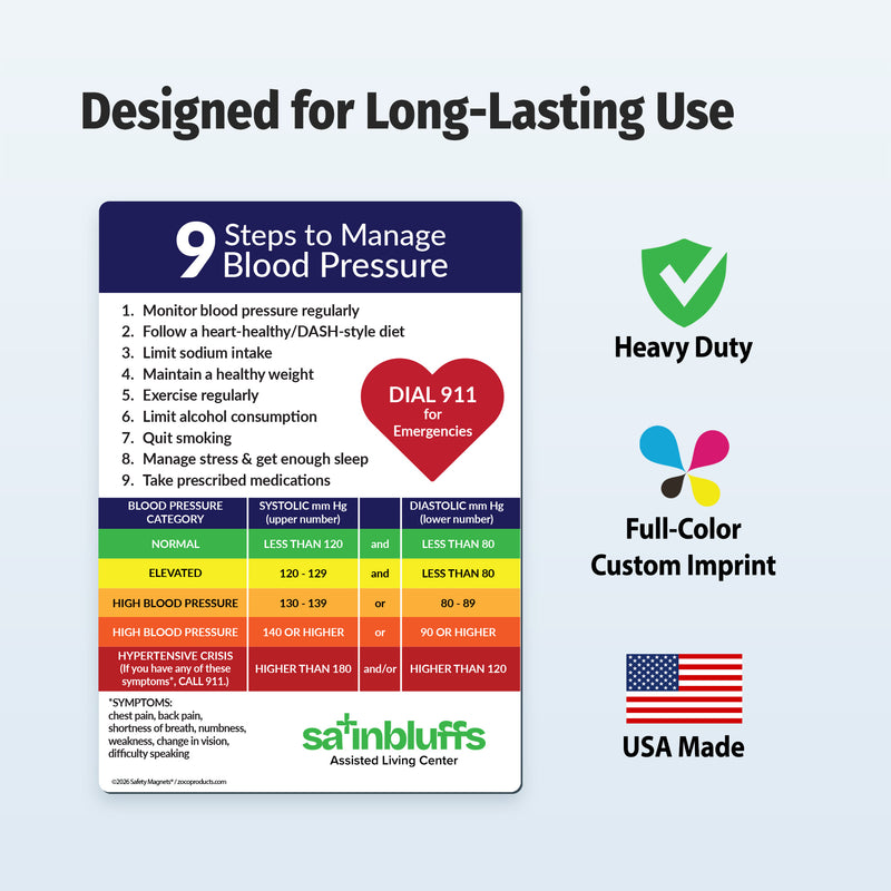 Managing Blood Pressure — Custom Magnets — 5 × 7 — Minimum 100