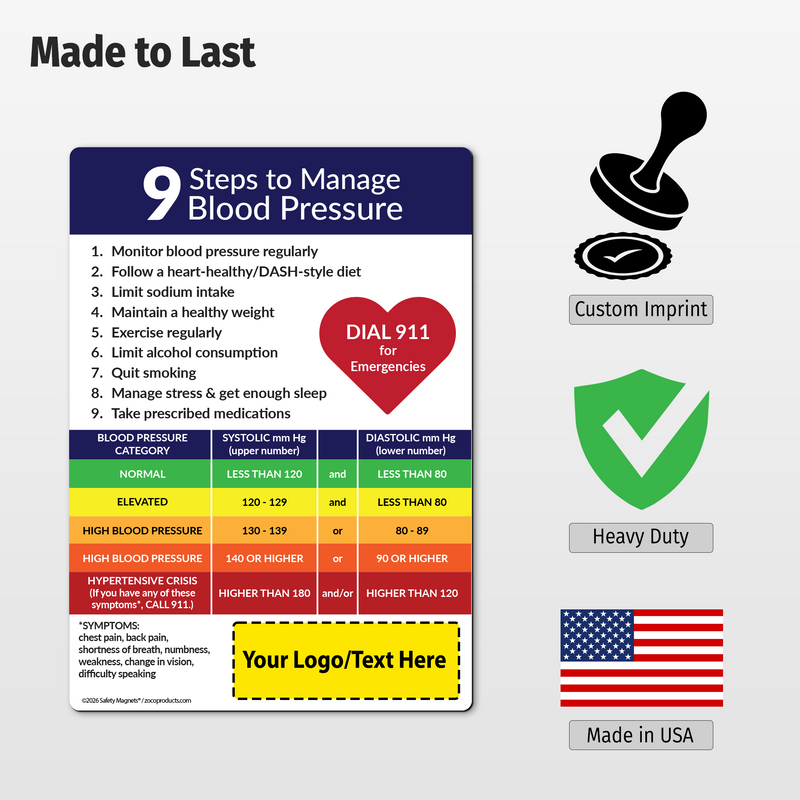 Managing Blood Pressure — Custom Magnets — 5 × 7 — Minimum 100