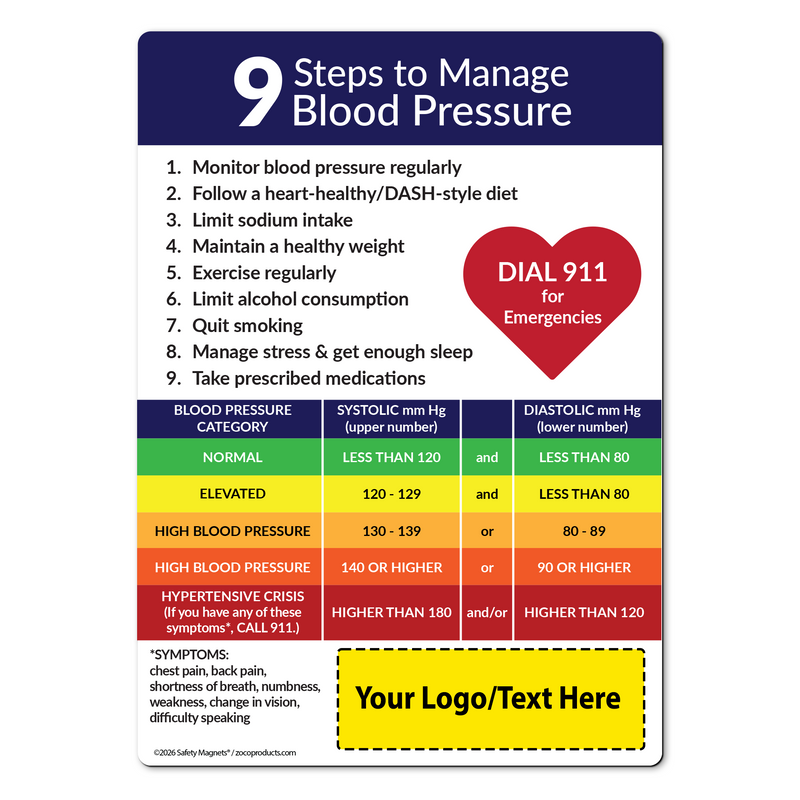 Managing Blood Pressure — Custom Magnets — 5 × 7 — Minimum 100