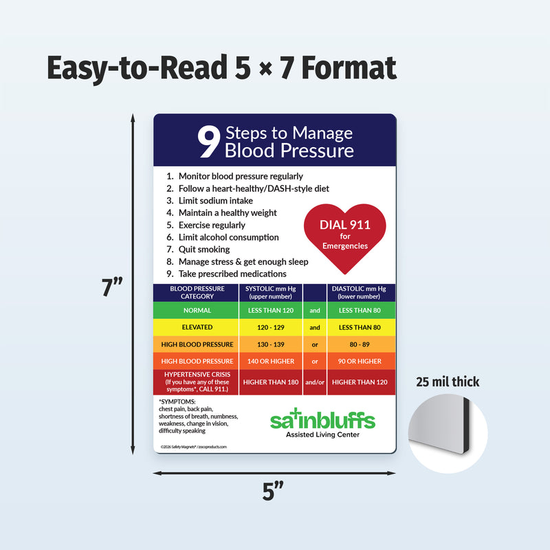 Managing Blood Pressure — Custom Magnets — 5 × 7 — Minimum 100