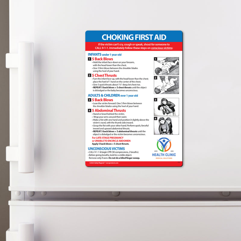 Choking First Aid for Infant, Child, & Adult — Custom Magnets — 5 × 7 — Minimum 100