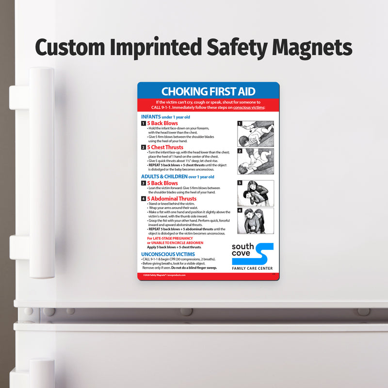 Choking First Aid for Infant, Child, & Adult — Custom Magnets — 5 × 7 — Minimum 100