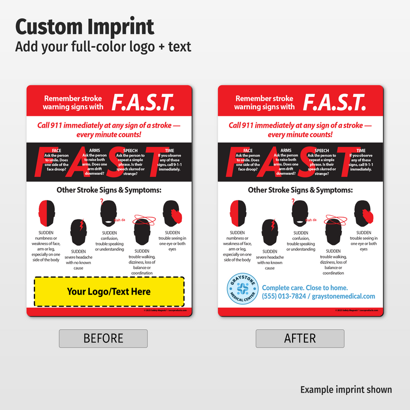FAST Stroke Warning Signs — Custom Magnets
