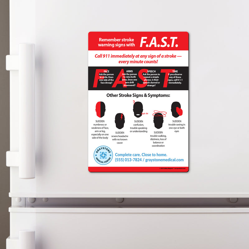 FAST Stroke Warning Signs — Custom Magnets