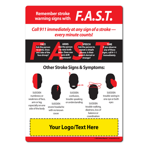 FAST Stroke Warning Signs — Custom Magnets
