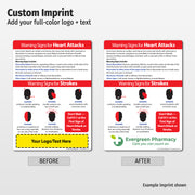 Warning Signs of Heart Attack and Stroke - Custom Magnets