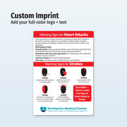 Warning Signs of Heart Attack and Stroke -  Custom Magnets — 5 × 7 — Minimum 100