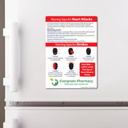 Warning Signs of Heart Attack and Stroke - Custom Magnets