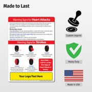 Warning Signs of Heart Attack and Stroke - Custom Magnets
