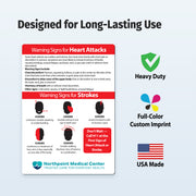 Warning Signs of Heart Attack and Stroke -  Custom Magnets — 5 × 7 — Minimum 100
