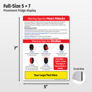 Warning Signs of Heart Attack and Stroke - Custom Magnets