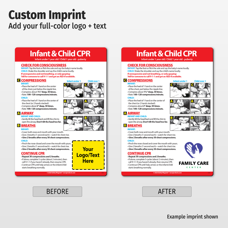 Custom CPR Steps Magnet (Infants & Children)