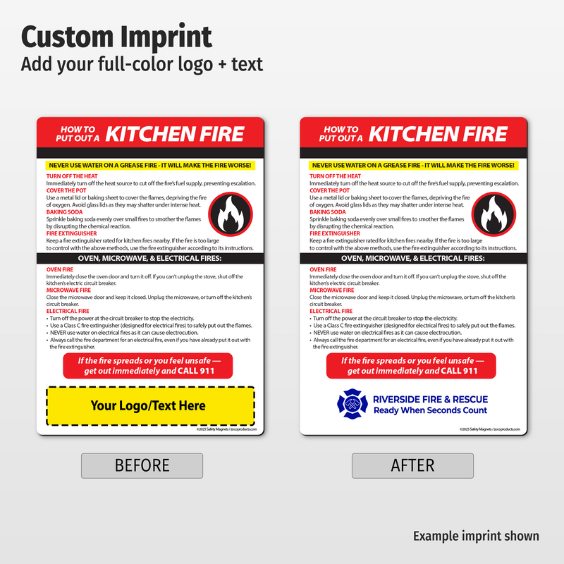 Kitchen Fire Safety — Custom Magnets