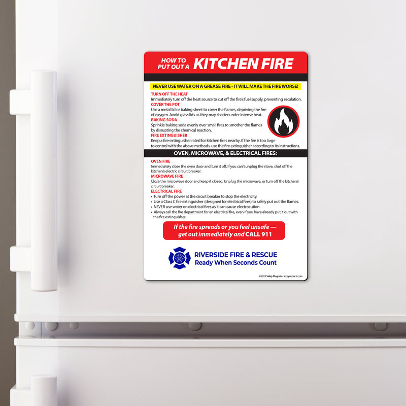 Kitchen Fire Safety — Custom Magnets