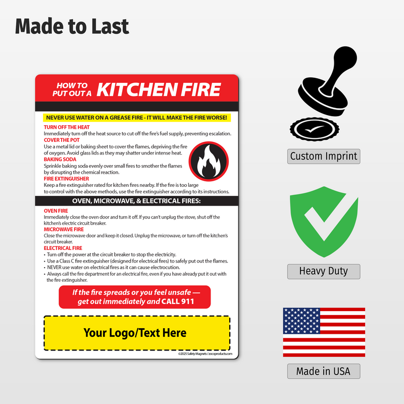 Kitchen Fire Safety — Custom Magnets