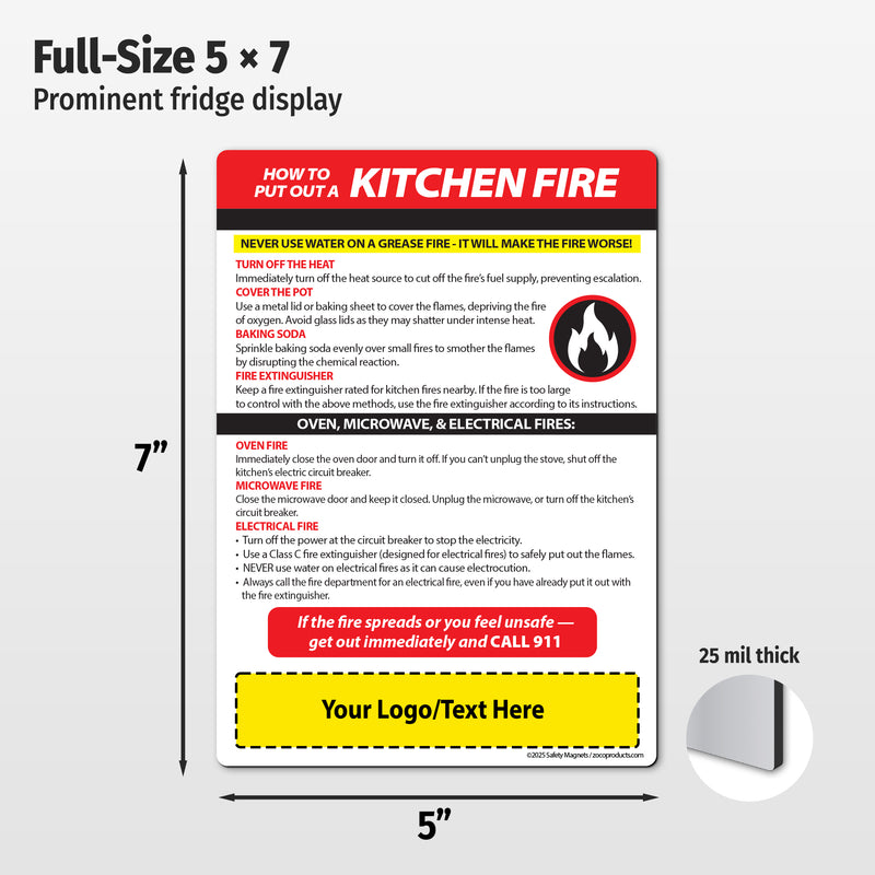 Kitchen Fire Safety — Custom Magnets