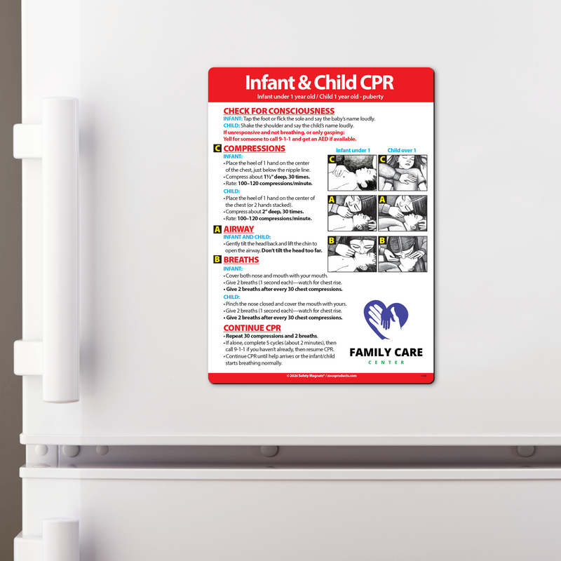 Custom CPR Steps Magnet (Infants & Children)