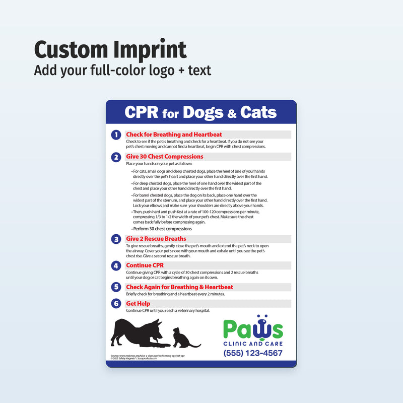 CPR for Dogs & Cats — Custom Magnets — 5 × 7 — Minimum 100